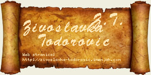 Živoslavka Todorović vizit kartica